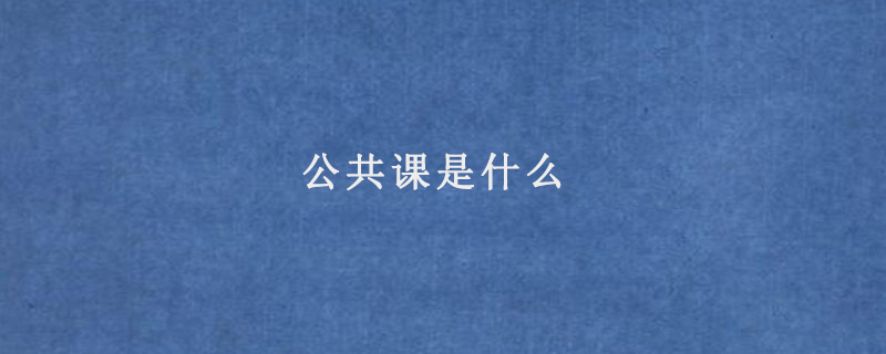 公共课是什么
