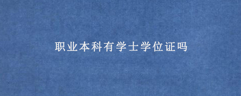 职业本科有学士学位证吗