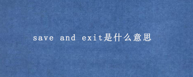 save and exit是什么意思