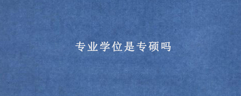 专业学位是专硕吗
